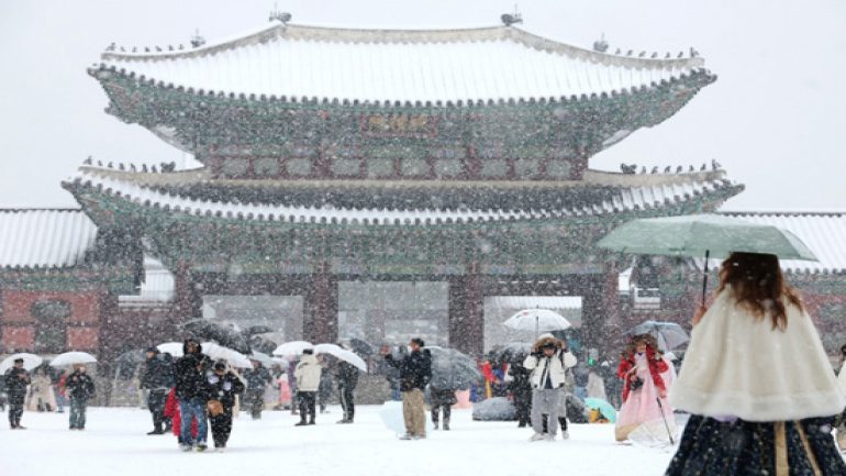 تساقط الثلوج فى كوريا الجنوبية