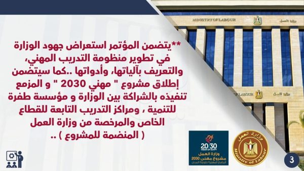 تدريب 27 ألف شاب..ننشر أهداف مشروع "مهني 2030" قبل يومين من انطلاقه (إنفوجراف) - 5 - سيناء الإخبارية