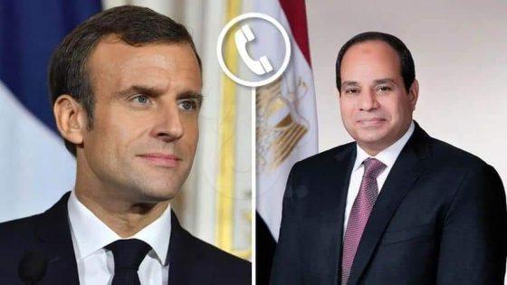 السيسي يبحث تلفونيا مع الرئيس الفرنسي وقف إطلاق النار في غزة