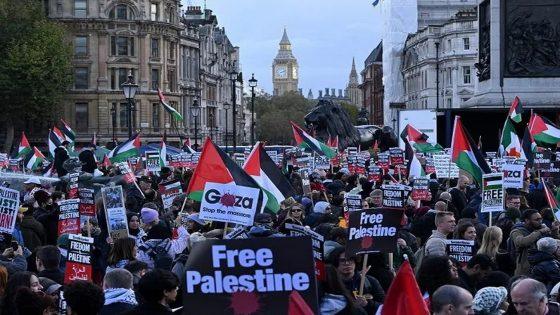 مظاهرات عالمية منددة بالعدوان الإسرائيلي علي فلسطين