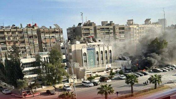 آثار الهجوم الإسرائيلي علي مقر السفارة الإيرانية في سوريا