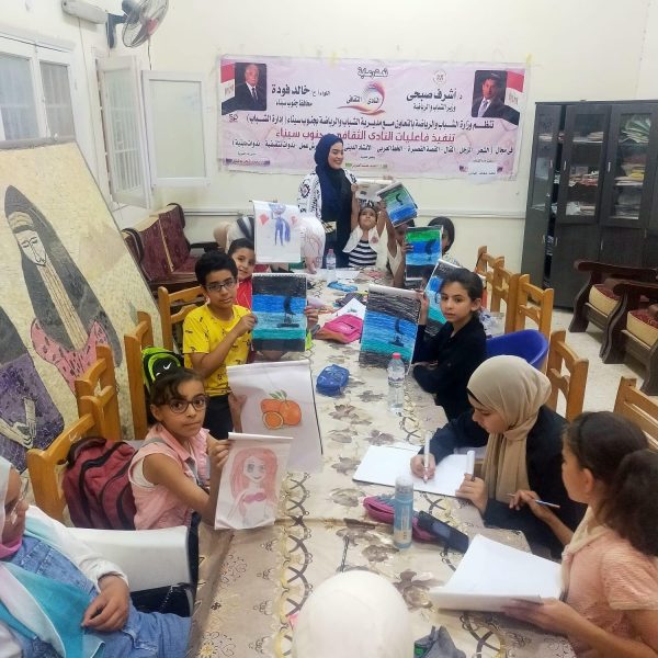 شعبة الفنون التشكيلية بمركز شباب الساحل تواصل تدريباتها لتنمية المواهب - 3 - سيناء الإخبارية