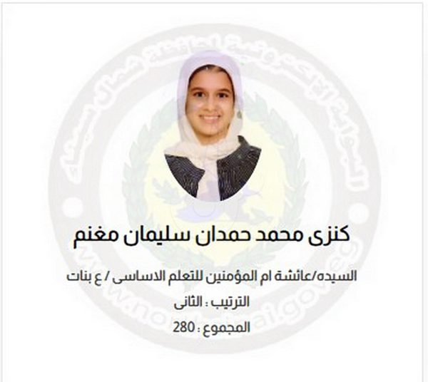 الغلبة الساحقة للفتيات.. ننشر أسماء وصور أوائل إعدادية شمال سيناء - 3 - سيناء الإخبارية