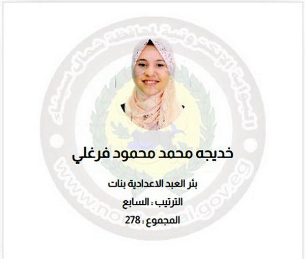 الغلبة الساحقة للفتيات.. ننشر أسماء وصور أوائل إعدادية شمال سيناء - 13 - سيناء الإخبارية