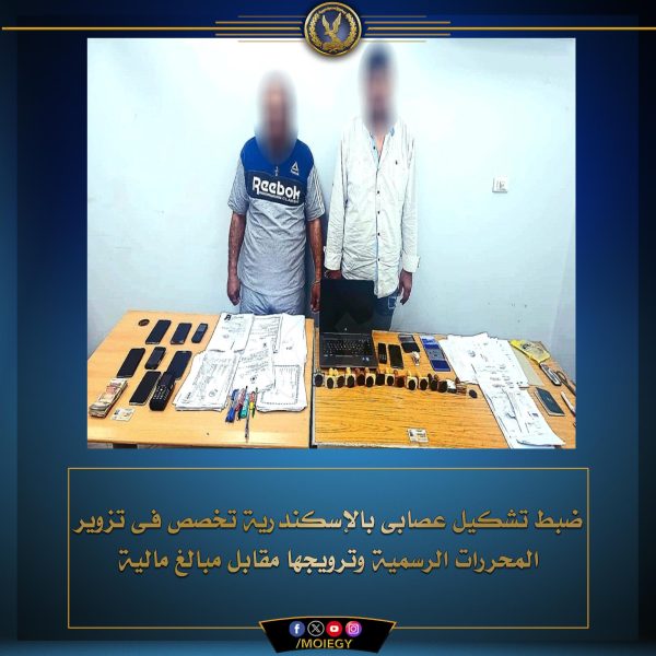 14 ختم لشعار الجمهورية..ضبط شخصين في الإسكندرية احترفا تزوير المحررات الرسمية - 3 - سيناء الإخبارية