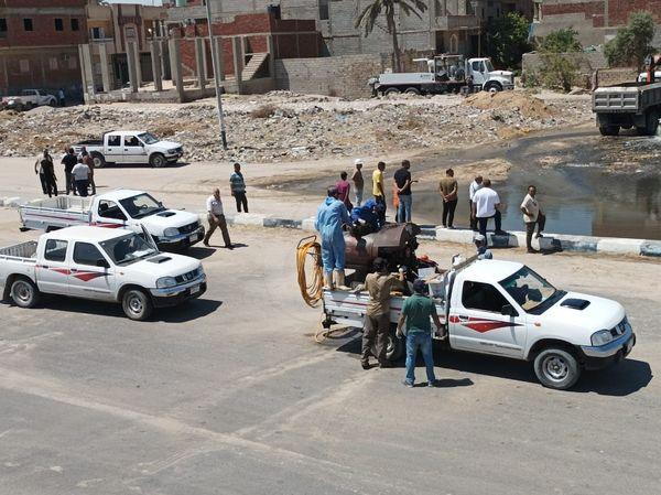 رش المناطق المتضررة من تعطل محطة الصرف لحين إصلاح العطل بالعريش - 5 - سيناء الإخبارية