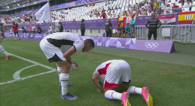 إبراهيم عادل يحرز هدف التقدم لمنتخب مصر الأولمبي في مرمى إسبانيا - 1 - سيناء الإخبارية