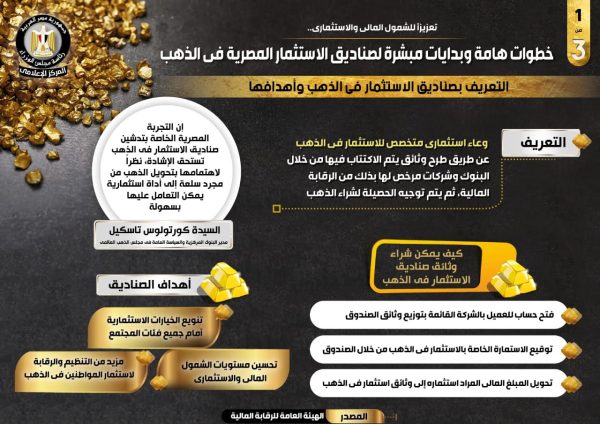بدايات مبشرة لصناديق الاستثمار المصرية في الذهب تعزيزًا للشمول المالي والاستثماري - 1 - سيناء الإخبارية