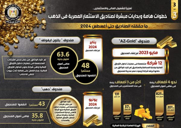 بدايات مبشرة لصناديق الاستثمار المصرية في الذهب تعزيزًا للشمول المالي والاستثماري - 5 - سيناء الإخبارية