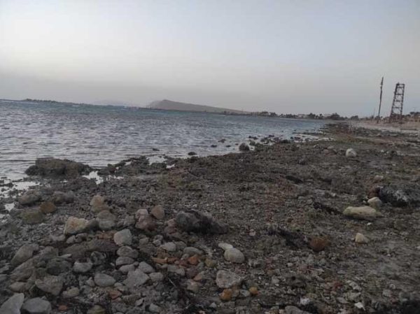 انحسار مياه شاطئ الجبيل بمدينة الطور في جنوب سيناء 8 أمتار داخل البحر - 1 - سيناء الإخبارية
