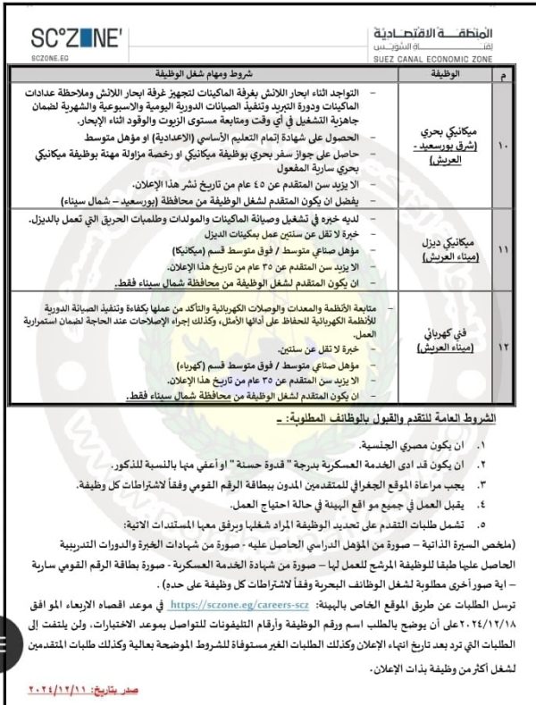 الهيئة الاقتصادية لقناة السويس تفتح باب التقديم للوظائف بالموانئ لأبناء شمال سيناء - 5 - سيناء الإخبارية