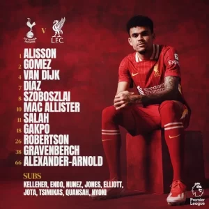 فريق ليفربول يعلن التشكيل الأساسى فى مواجهة توتنهام هوتسبير بالدوري الإنجليزي - 1 - سيناء الإخبارية