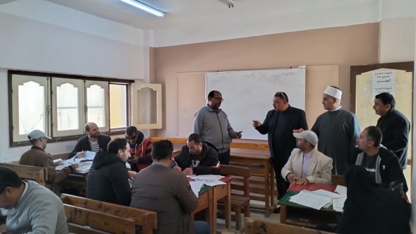 السايس يتفقد أعمال تصحيح الشهادة الإعدادية الأزهرية بمعهد بنين العريش الجديد - 1 - سيناء الإخبارية