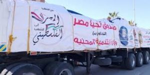 طلائع قافلة تحيا مصر تصل إلى منطقة الانتظار اللوجستية في مدينة رفح - 1 - سيناء الإخبارية
