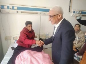 محافظ شمال سيناء يزور الجرحي الفلسطينيين بمستشفي بئر العبد التخصصي - 1 - سيناء الإخبارية