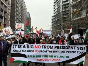 مسيرة حاشدة بمقر السفارة الأمريكية لرفض مخططات تهجير الفلسطينيين من أرضهم - 3 - سيناء الإخبارية