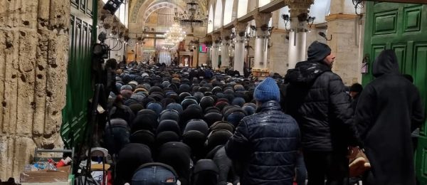 آلاف الفلسطينيين يؤدون العشاء والتراويح في المسجد الأقصى..  صور - 1 - سيناء الإخبارية