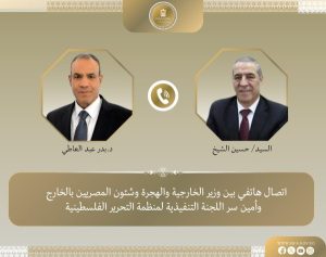 اتصال هاتفي بين وزير الخارجية وأمين سر منظمة التحرير الفلسطينية لبحث التصعيد في غزة والضفة - 1 - سيناء الإخبارية