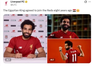 8 سنوات من المجد.. ليفربول يحتفل بأسطورة محمد صلاح في ذكرى انضمامه التاريخي - 1 - سيناء الإخبارية