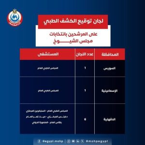 الصحة تعلن مستشفيات الكشف الطبي لمرشحي انتخابات الشيوخ - 3 - سيناء الإخبارية