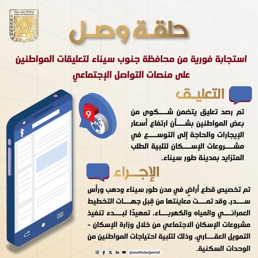 محافظة جنوب سيناء تطلق مبادرة "حلقة وصل" للتواصل المستدام مع المواطنين - 3 - سيناء الإخبارية
