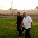 وكيل الشباب والرياضة بشمال سيناء يشرف على قص النجيل بالملعب الرئيسي باستاد العريش - 1 - سيناء الإخبارية